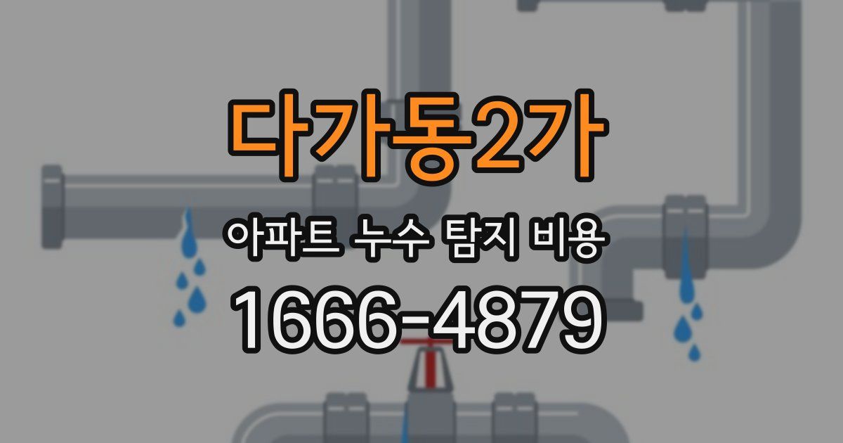 다가동2가 아파트 누수 탐지 비용