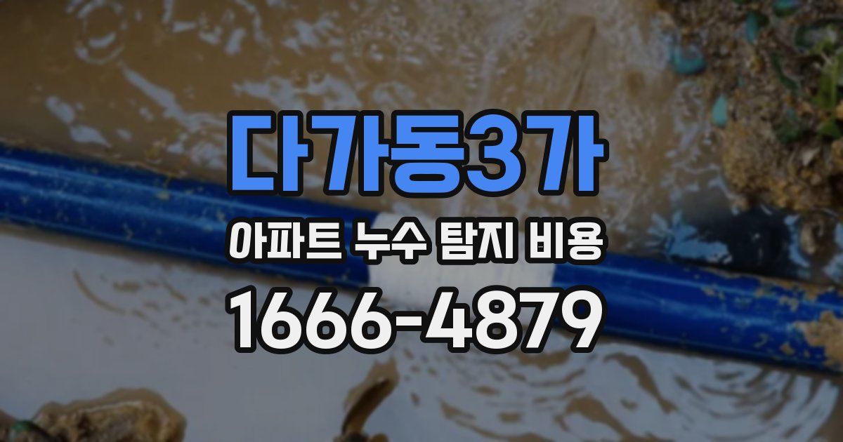 다가동3가 아파트 누수 탐지 비용