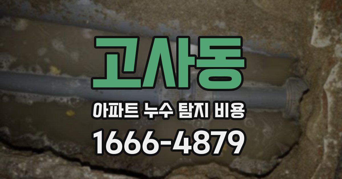 고사동 아파트 누수 탐지 비용