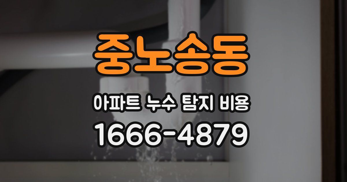 중노송동 아파트 누수 탐지 비용