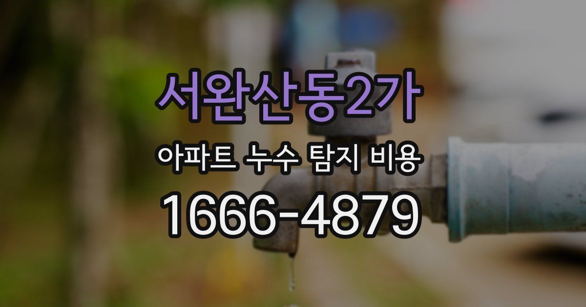 서완산동2가 아파트 누수 탐지 비용