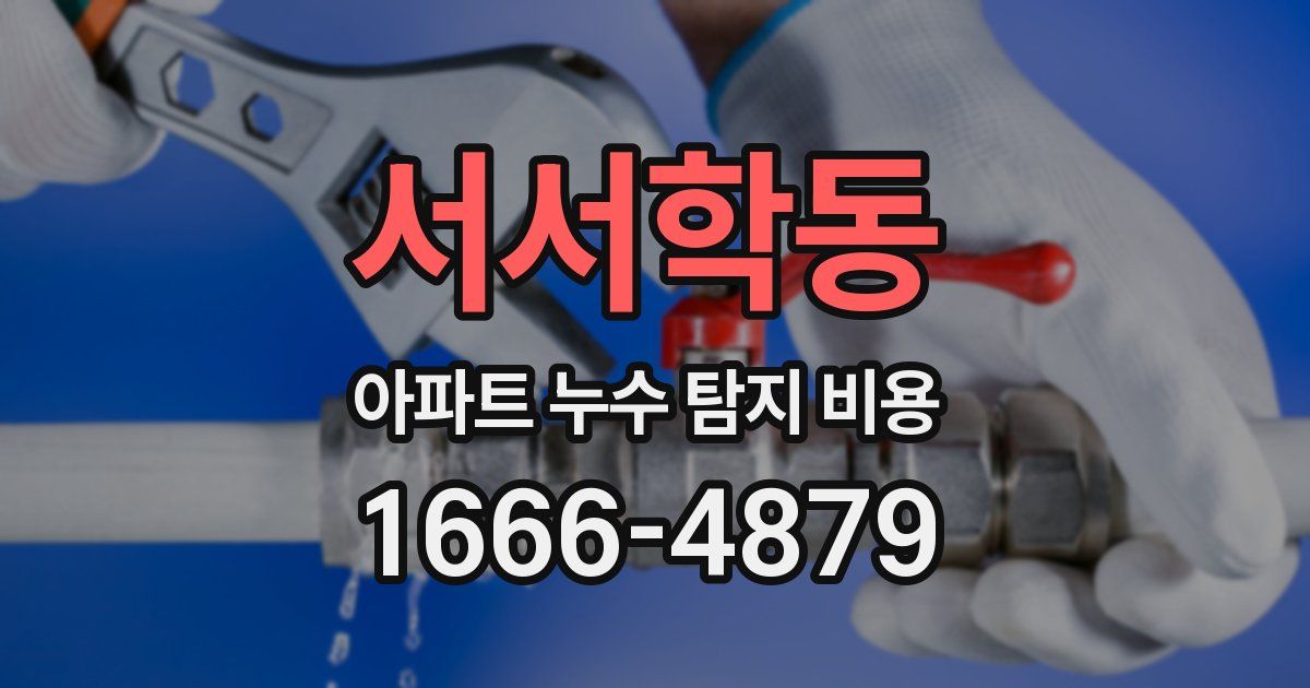 서서학동 아파트 누수 탐지 비용