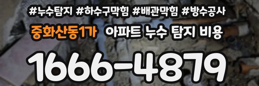 중화산동1가 아파트 누수 탐지 비용