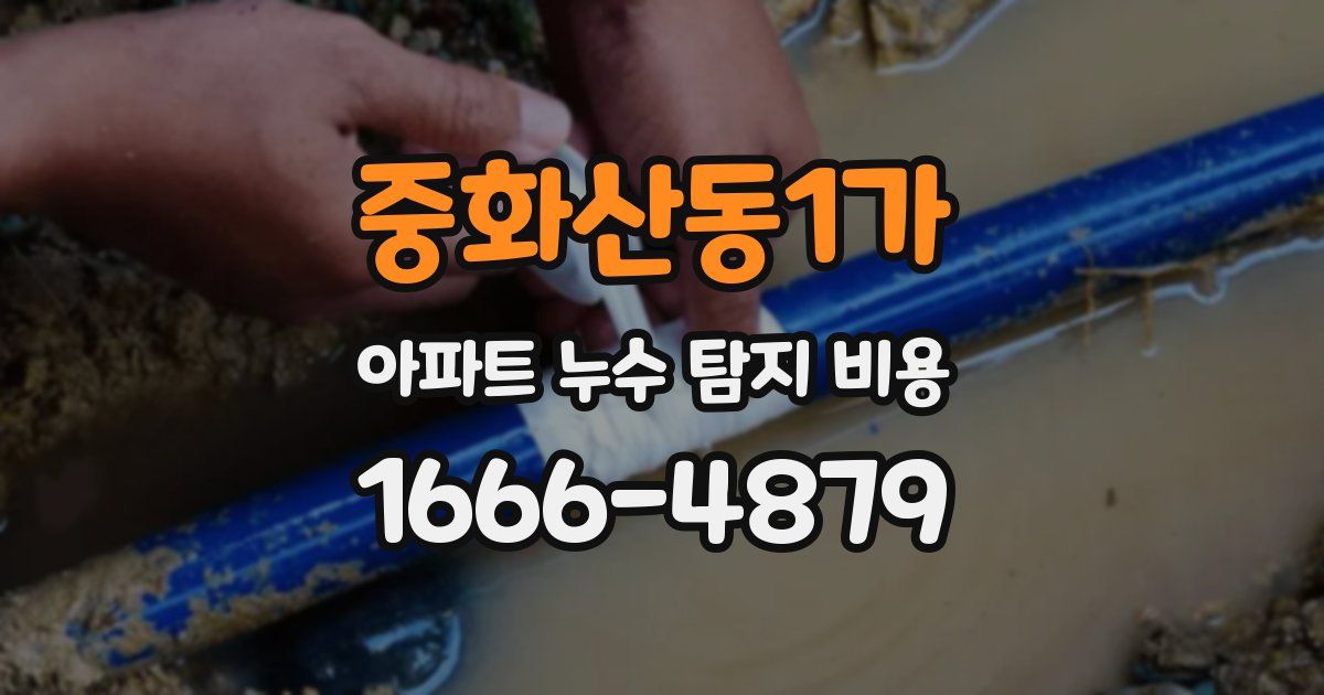 중화산동1가 아파트 누수 탐지 비용