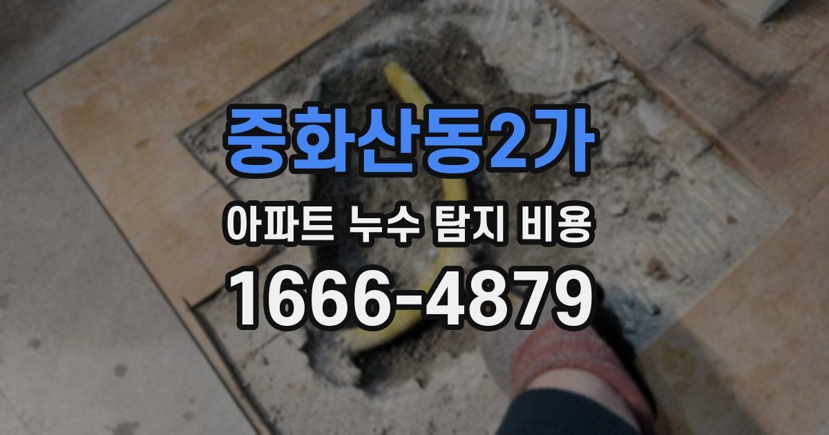중화산동2가 아파트 누수 탐지 비용