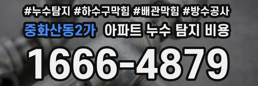 중화산동2가 아파트 누수 탐지 비용