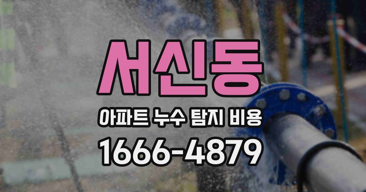 서신동 아파트 누수 탐지 비용