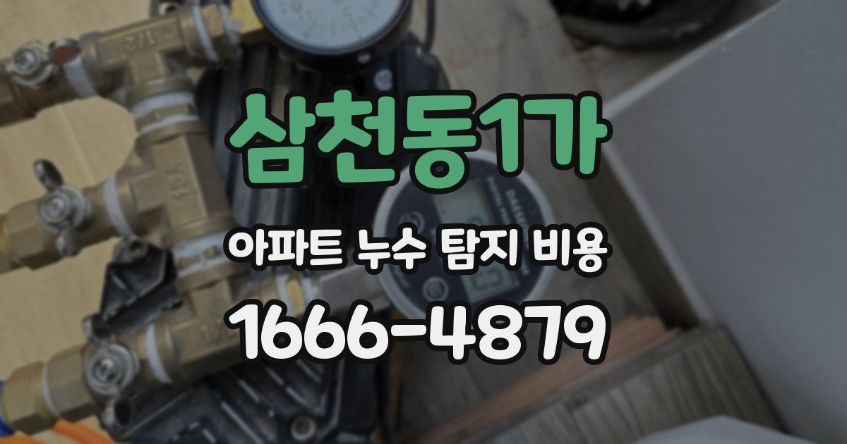 삼천동1가 아파트 누수 탐지 비용