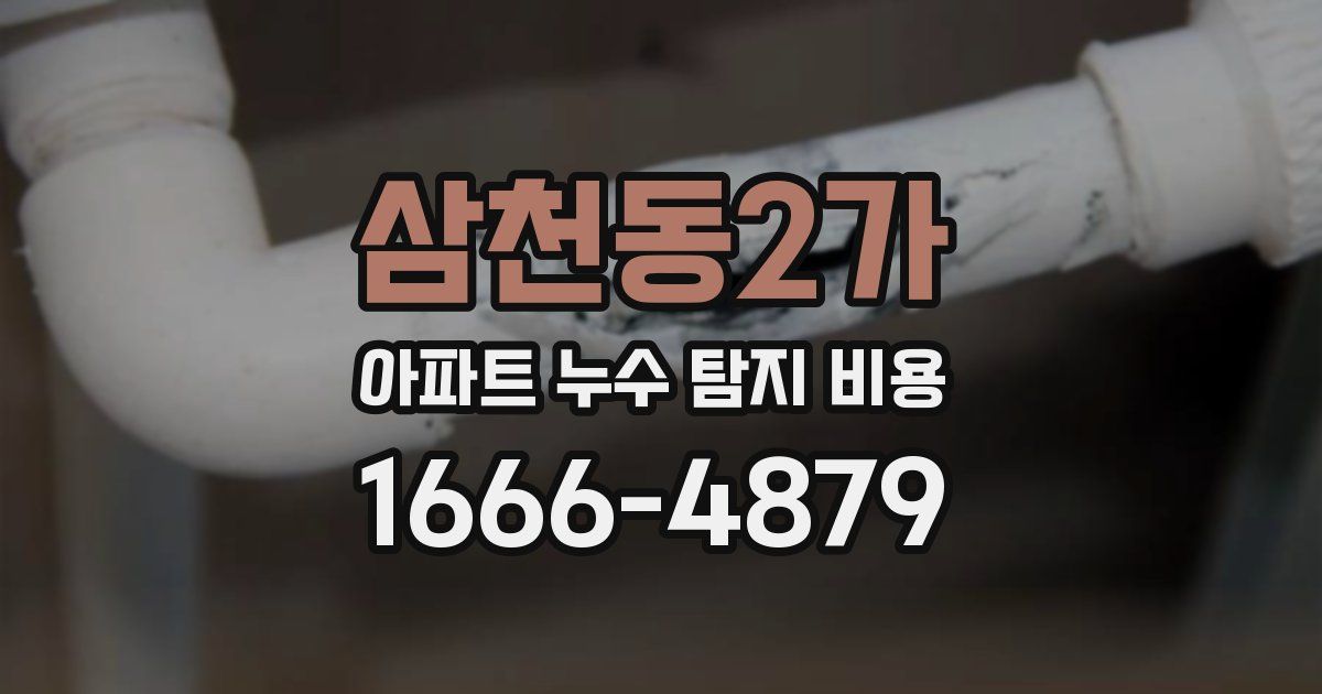 삼천동2가 아파트 누수 탐지 비용