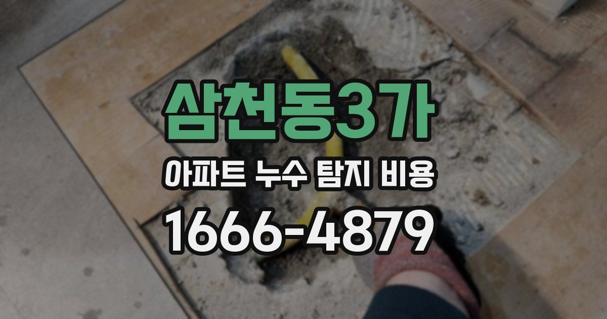 삼천동3가 아파트 누수 탐지 비용