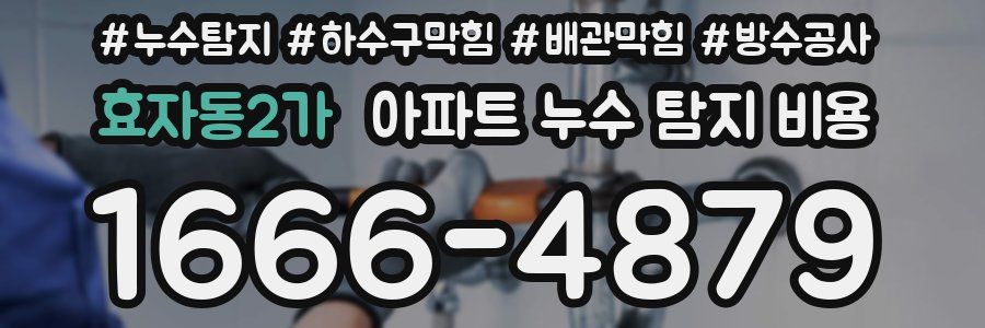 효자동2가 아파트 누수 탐지 비용