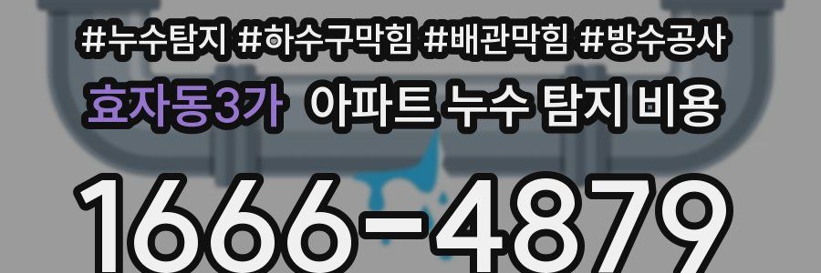 효자동3가 아파트 누수 탐지 비용