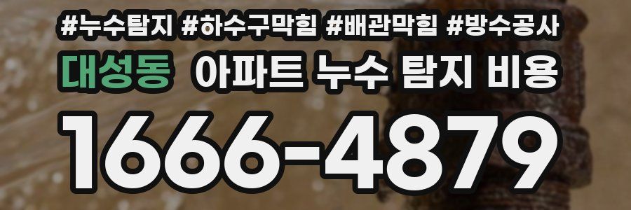 대성동 아파트 누수 탐지 비용