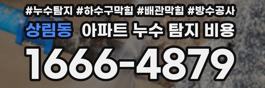 상림동 아파트 누수 탐지 비용
