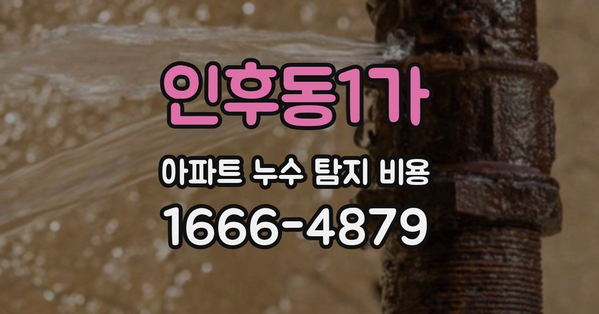 인후동1가 아파트 누수 탐지 비용