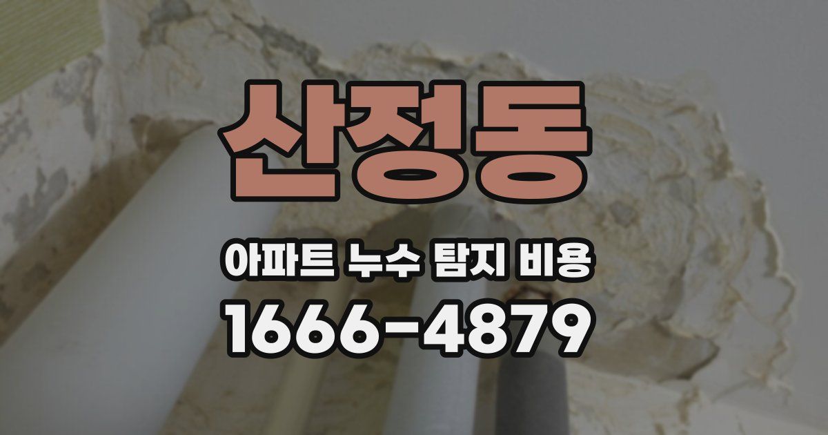 산정동 아파트 누수 탐지 비용