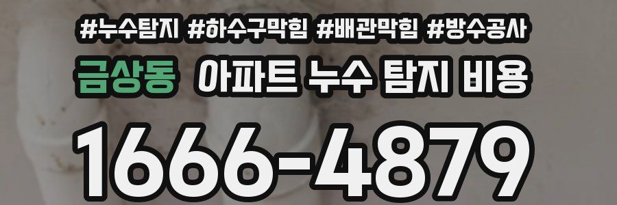 금상동 아파트 누수 탐지 비용