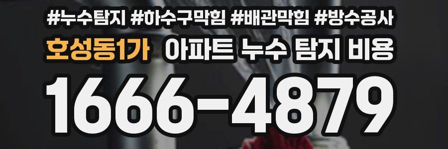 호성동1가 아파트 누수 탐지 비용