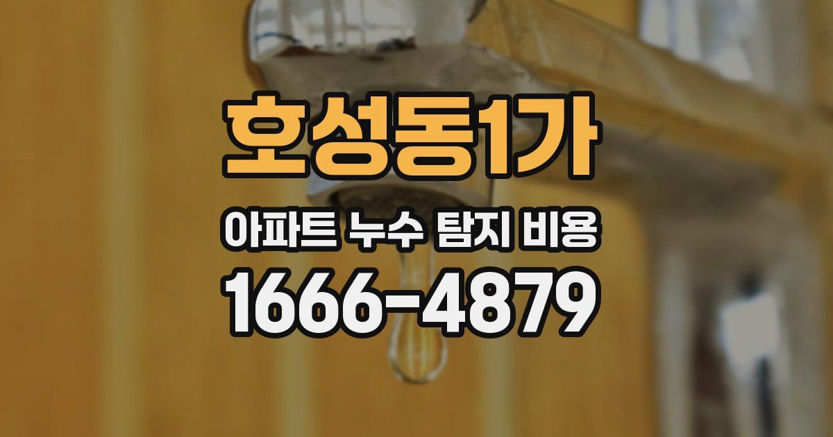 호성동1가 아파트 누수 탐지 비용