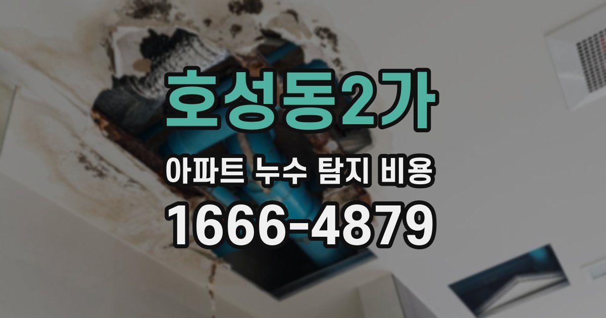 호성동2가 아파트 누수 탐지 비용