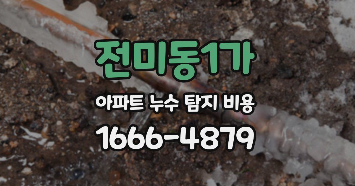 전미동1가 아파트 누수 탐지 비용