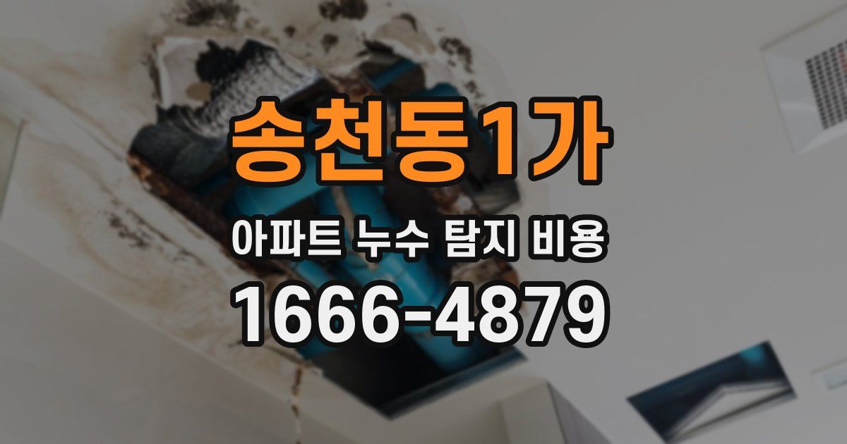 송천동1가 아파트 누수 탐지 비용