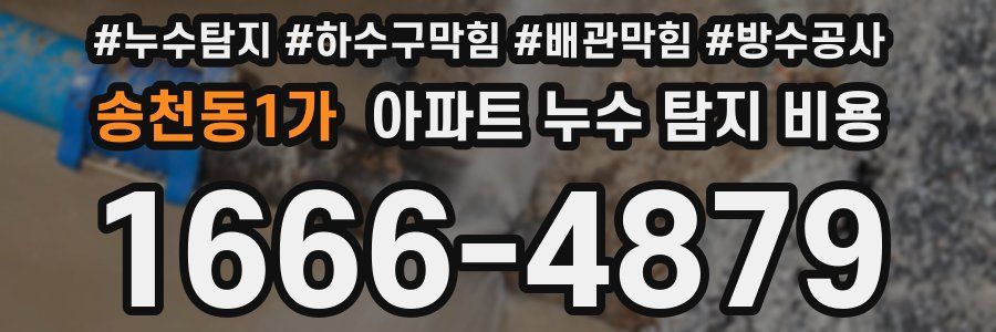 송천동1가 아파트 누수 탐지 비용