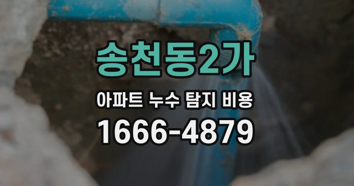 송천동2가 아파트 누수 탐지 비용