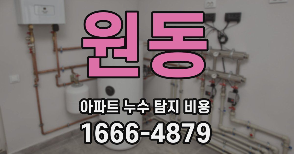 원동 아파트 누수 탐지 비용