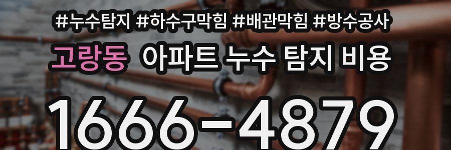 고랑동 아파트 누수 탐지 비용