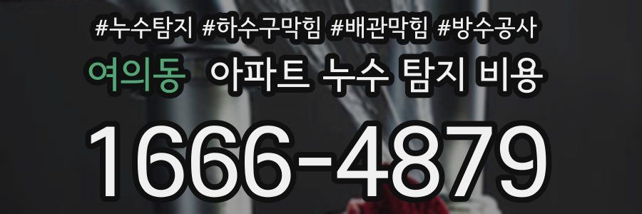 여의동 아파트 누수 탐지 비용