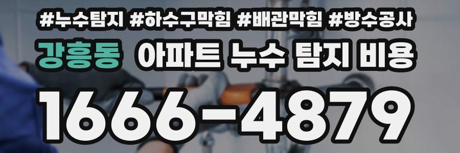 강흥동 아파트 누수 탐지 비용