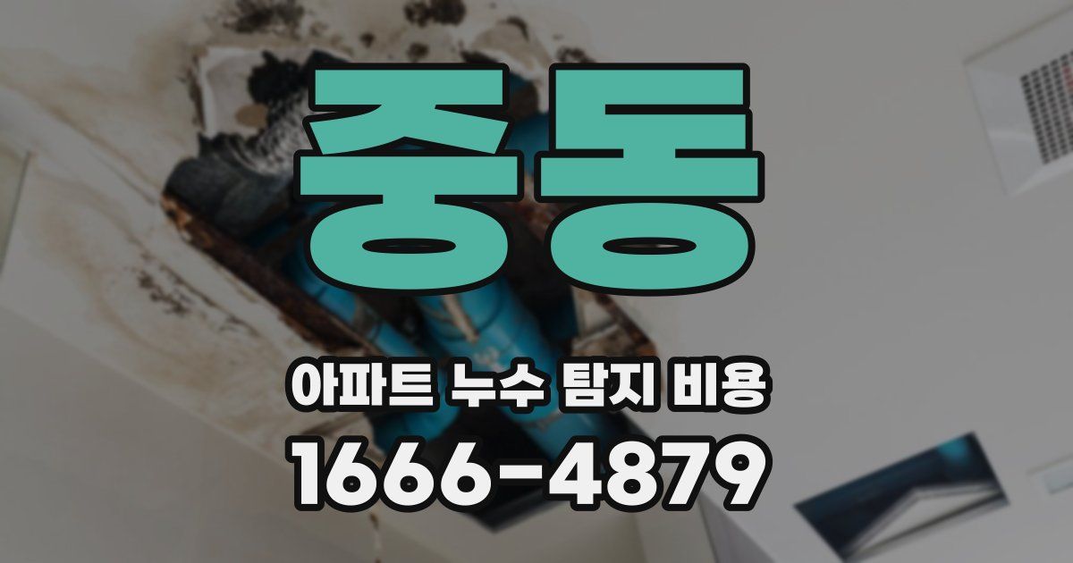 중동 아파트 누수 탐지 비용