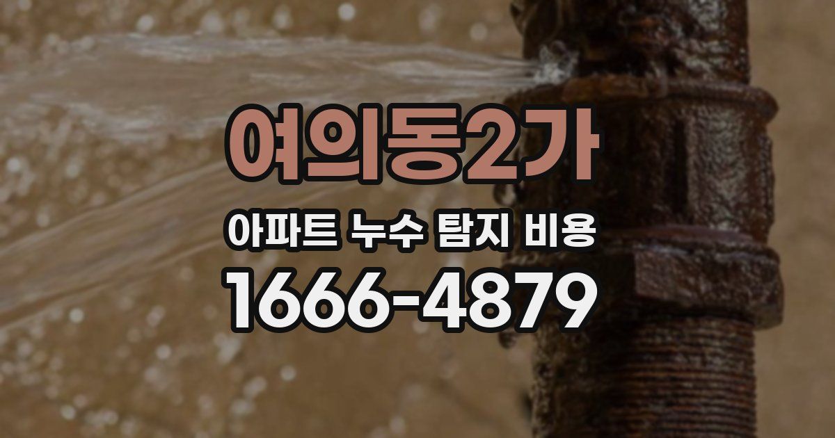 여의동2가 아파트 누수 탐지 비용