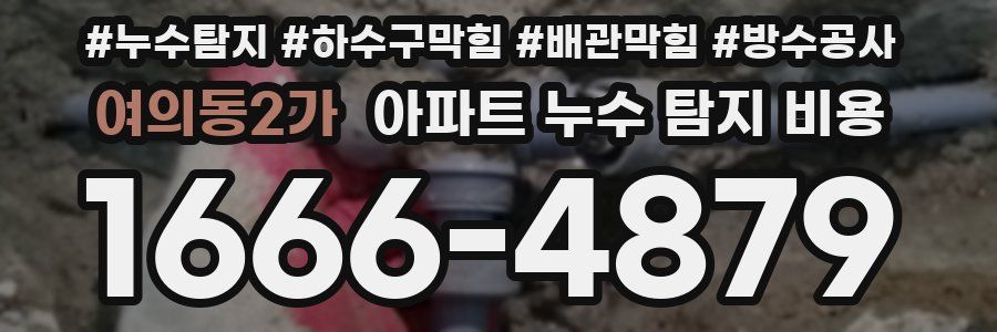여의동2가 아파트 누수 탐지 비용