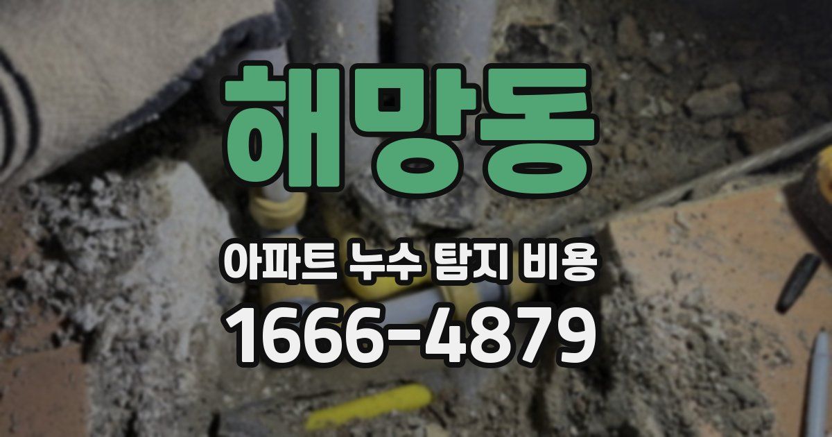 해망동 아파트 누수 탐지 비용