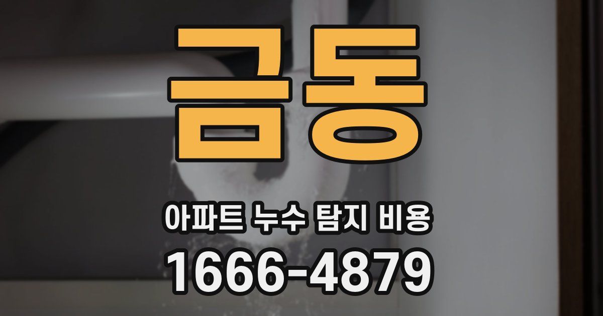 금동 아파트 누수 탐지 비용