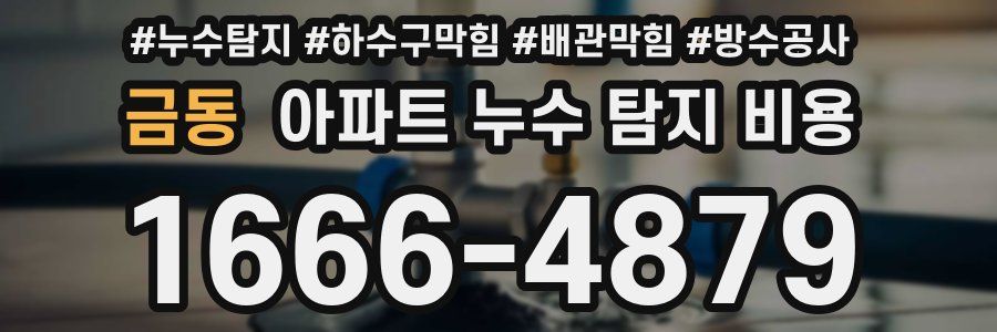 금동 아파트 누수 탐지 비용