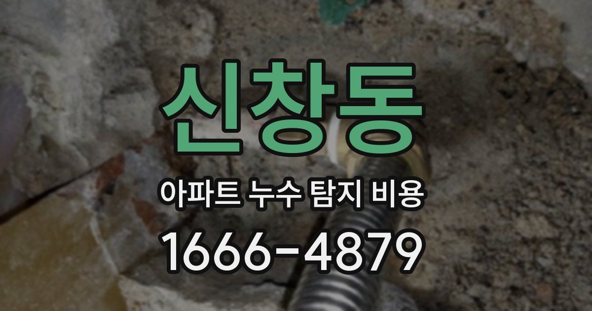 신창동 아파트 누수 탐지 비용
