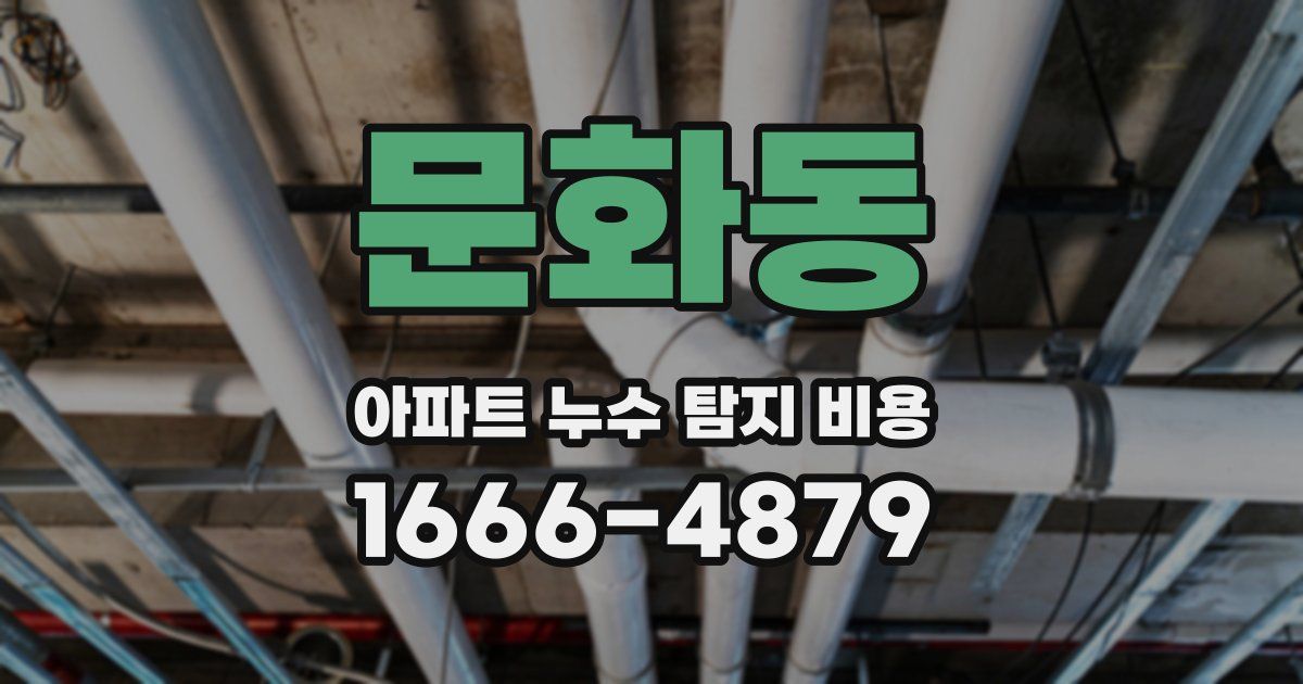 문화동 아파트 누수 탐지 비용