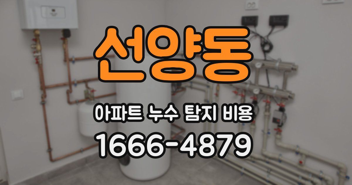 선양동 아파트 누수 탐지 비용