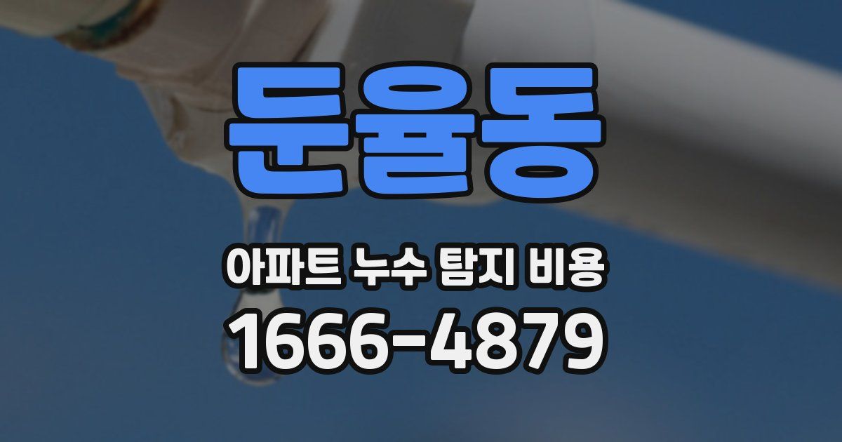둔율동 아파트 누수 탐지 비용