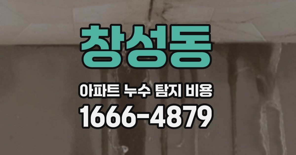 창성동 아파트 누수 탐지 비용