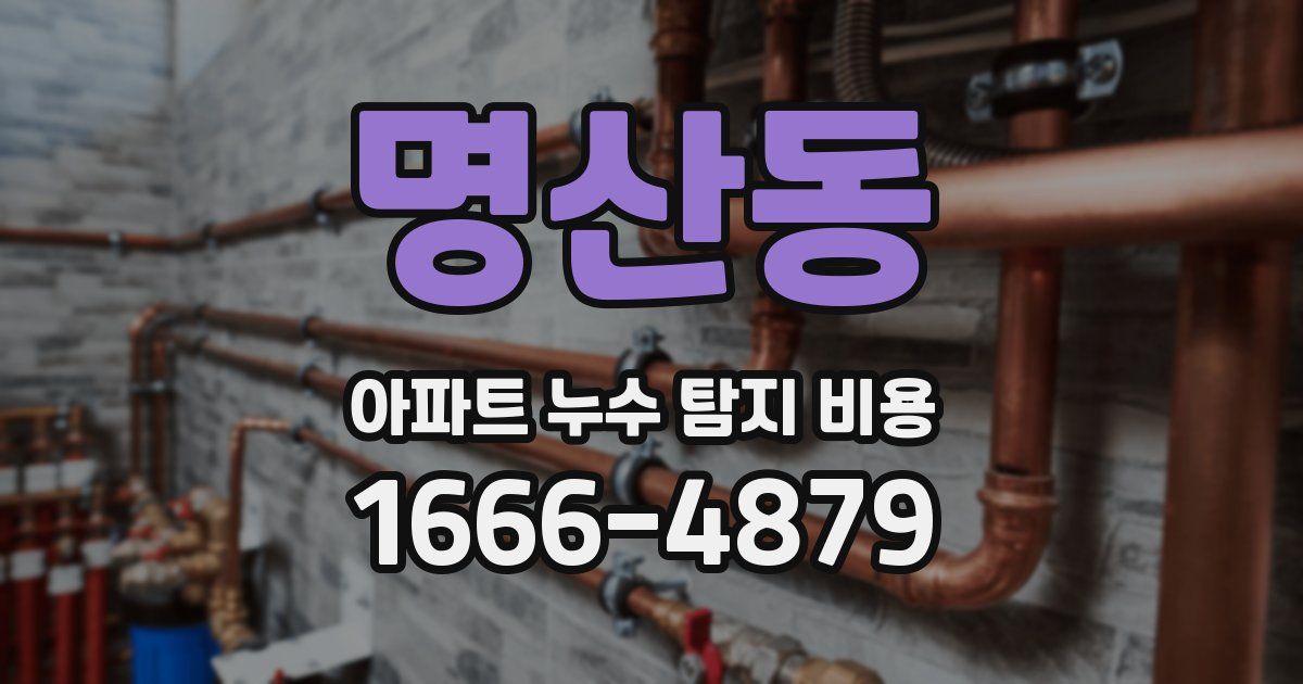명산동 아파트 누수 탐지 비용