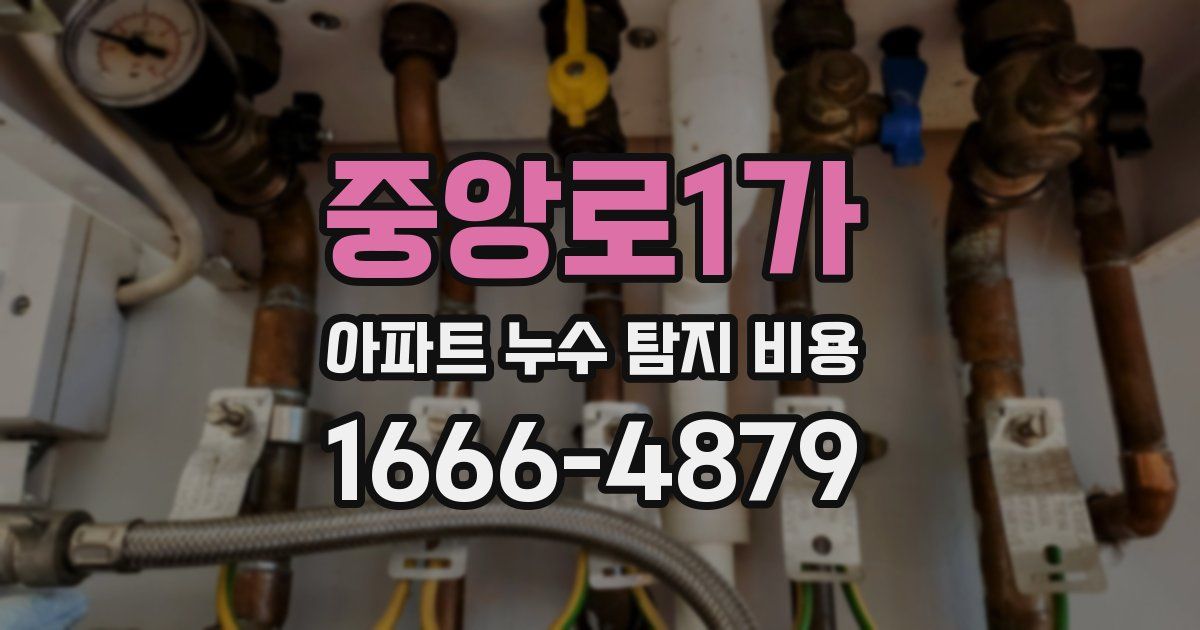 중앙로1가 아파트 누수 탐지 비용