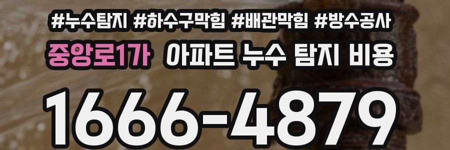 중앙로1가 아파트 누수 탐지 비용