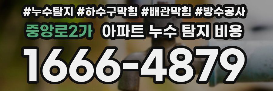 중앙로2가 아파트 누수 탐지 비용