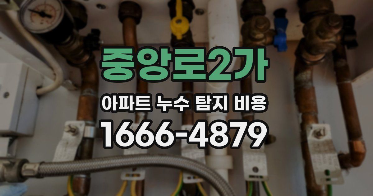 중앙로2가 아파트 누수 탐지 비용