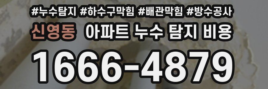 신영동 아파트 누수 탐지 비용