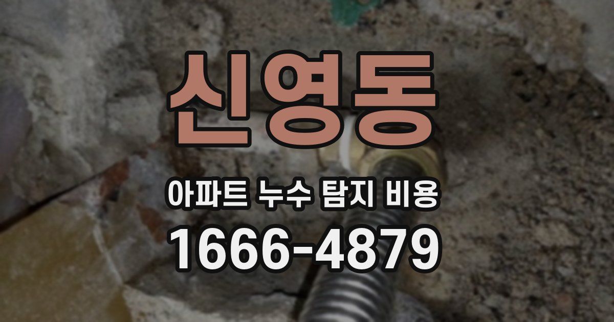 신영동 아파트 누수 탐지 비용